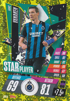 Hans Vanaken Club Brugge 2020/21 Topps Match Attax CL Star Players #SP14